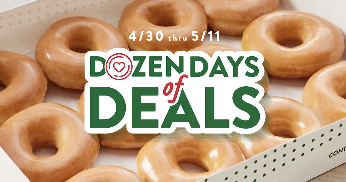 Free Donuts, Coffee & More with Krispy Kreme Dozen Days of Deals