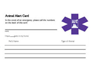 Emergency Decal & Animal Alert Card