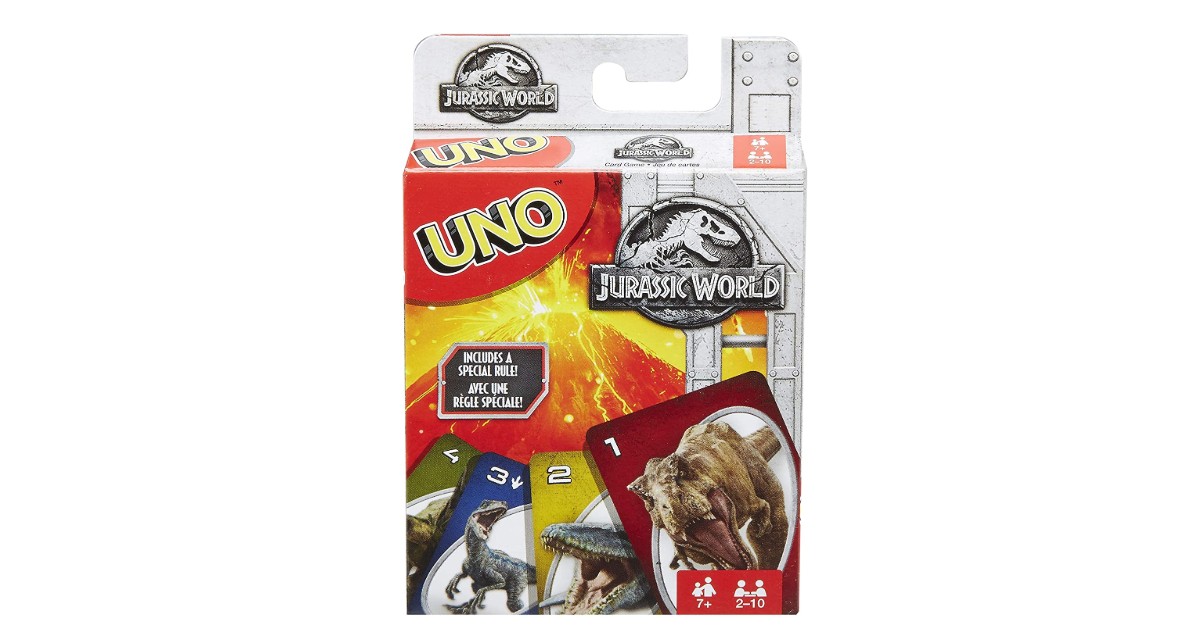 Uno Jurassic World Card Game on Amazon