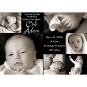 Purple Stork Birth Announcement Cards