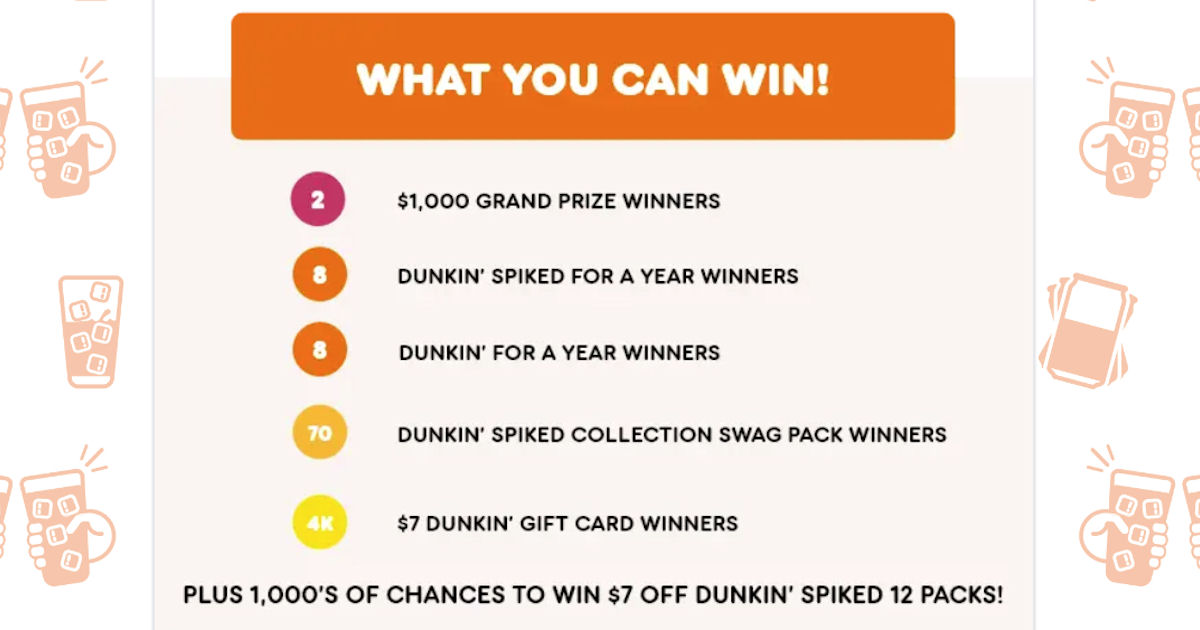 2024 Dunkin’ Spiked Sweepstakes and Instant Win
