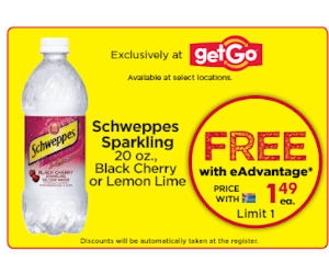 Giant Eagle Free 20oz Schwepps Sparkling Drink Free Product Samples Giant Eagle Free 20oz Schwepps Sparkling Drink Free Product Samples