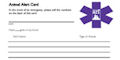 Emergency Decal & Animal Alert Card