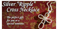 Silver Ripple Cross Necklace