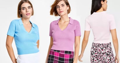 V-Neck Polo Top at Macy's