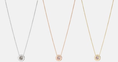 Coach Open Circle Stone Strand Necklace