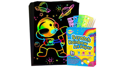 Rainbow Scratch Paper Set at Amazon