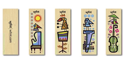 WFMT Wooden Bookmarks