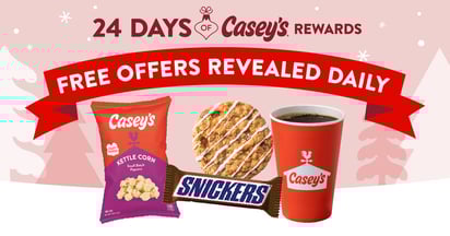 Casey's 24 Days of Rewards Free Items