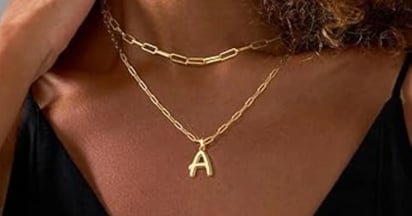 Layered Bubble Initial Necklace