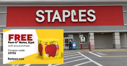 Staples Free Post It Notes