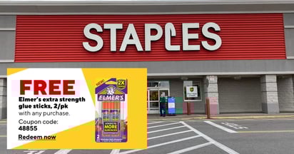 Staples Free Elmers Glue Sticks
