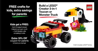 JCPenney LEGO Creator Toucan Craft