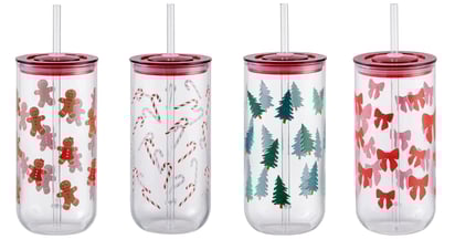 Holiday Time Glass 20oz Can Sipper at Walmart