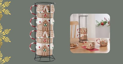Gingerbread House Stacking Mug Set Free