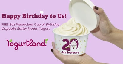 Yogurtland Free Birthday Cupcake Batter Froyo
