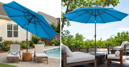 Outdoor Patio Umbrella Shade with Auto Tilt