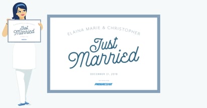 Progressive Just Married Sign