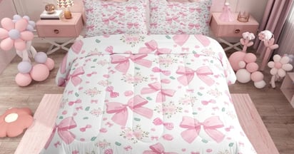 Pink Bowknot Comforter Set on Amazon
