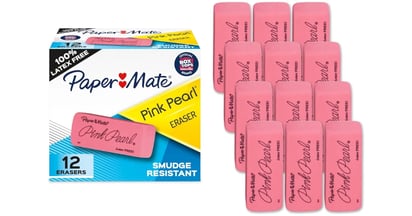 Paper Mate Pink Pearl Large Erasers on Amazon