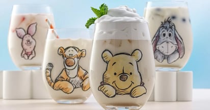 JoyJolt Disney Winnie the Pooh 4-Piece Glasses