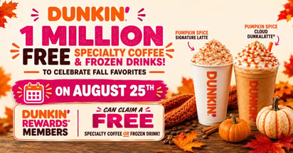 Dunkin Free Drinks Giveaway