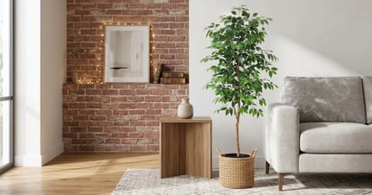 Artificial Ficus Tree with Natural Wood Trunk