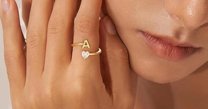 Gold Initial Ring on Amazon