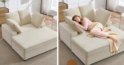 Upholstered Corduroy Sleeper Sofa Bed at Wayfair