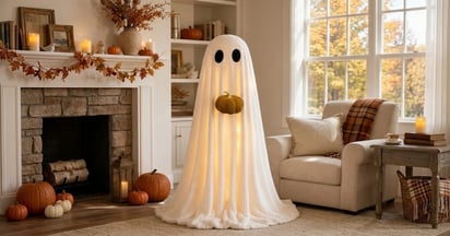 Halloween Light-Up Sherpa Ghost on Amazon