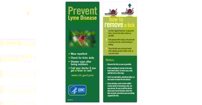 CDC Prevent Tickborne Diseases Bookmark