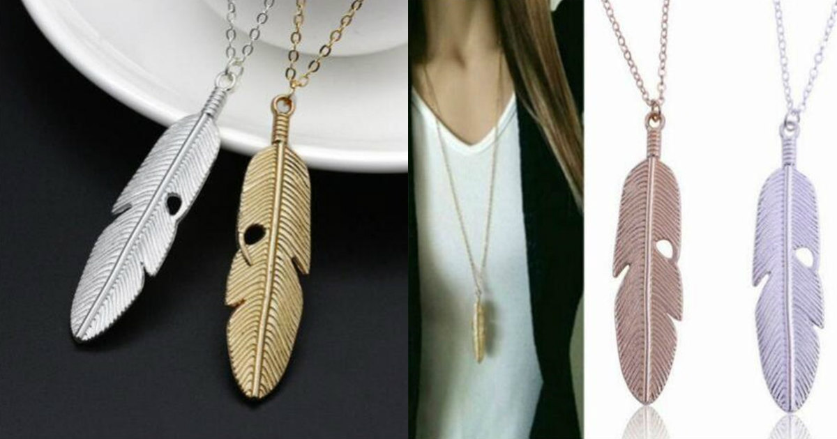 Feather Pendant Necklace $2.83...