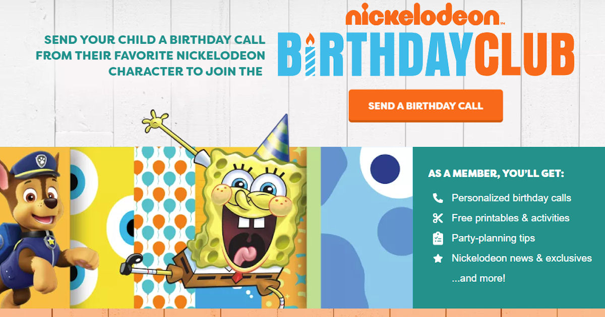 FREE Personalized Birthday Call from a Nick Jr Character