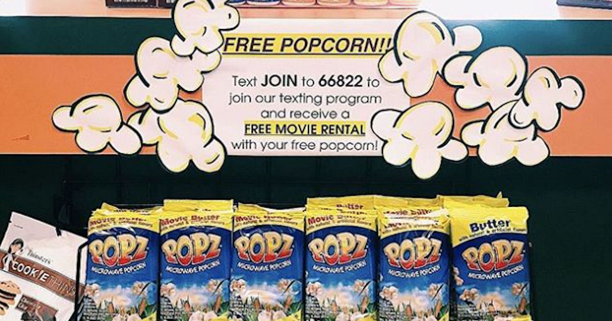 FREE Movie Rental & Popcorn at Family Video (Text)