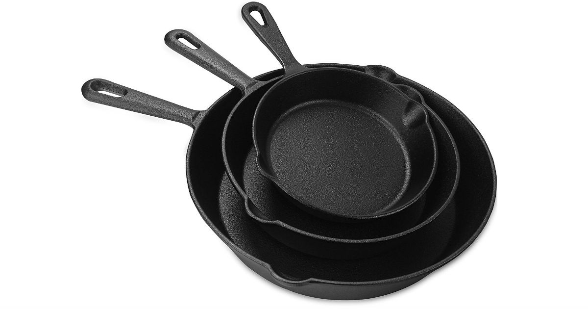 Utopia Kitchen Pre Seasoned Cast Iron Skillet Set for 66 Off Daily