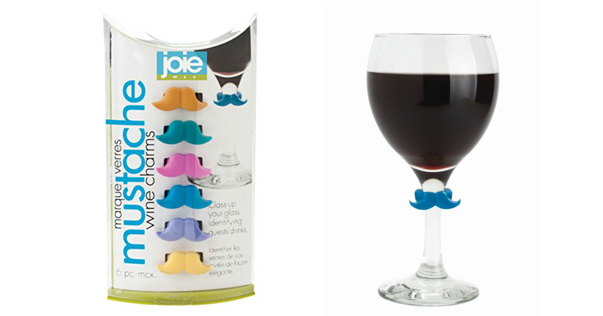 Mustache Wine Charms 6ct Set $...