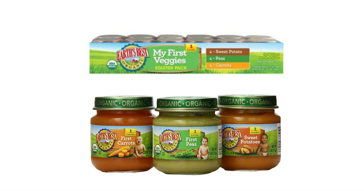 Earth's Best Organic Stage 1 Baby Food 12ct on Sale for $6.82