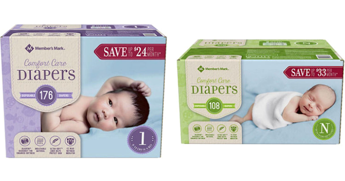 member's mark comfort care baby diapers