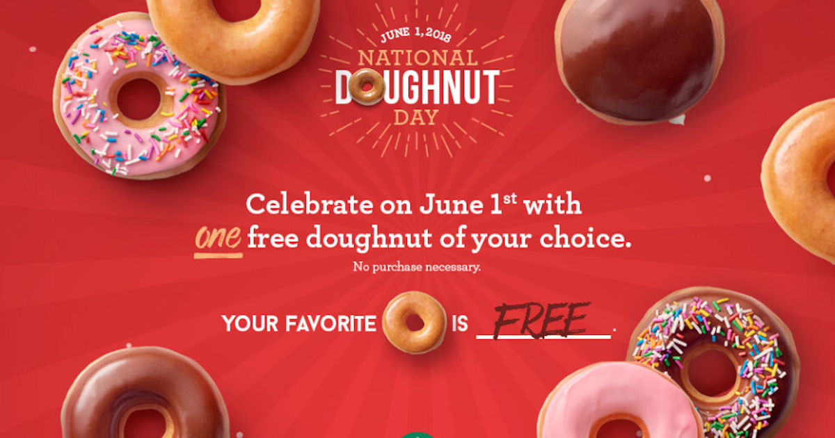 krispy kreme free doughnut on june 1st free product samples free donut request form