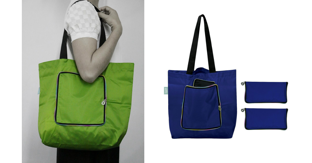 Folding Shopping Bags with Zip...