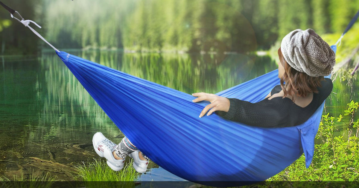 Lightweight Camping Hammock with Carry Bag deal at Amazon