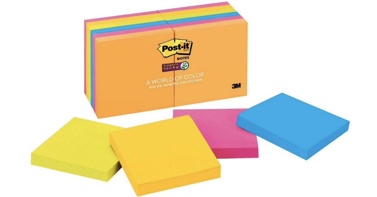 Postit Super Sticky Notes 12 Pads ONLY 12.60 Amazon Prime Day Daily