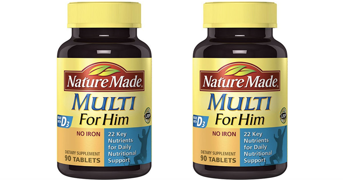 Nature Made D3-22 Multi For Him Vitamin Tablets 90-ct ONLY $2.69 at Amazon