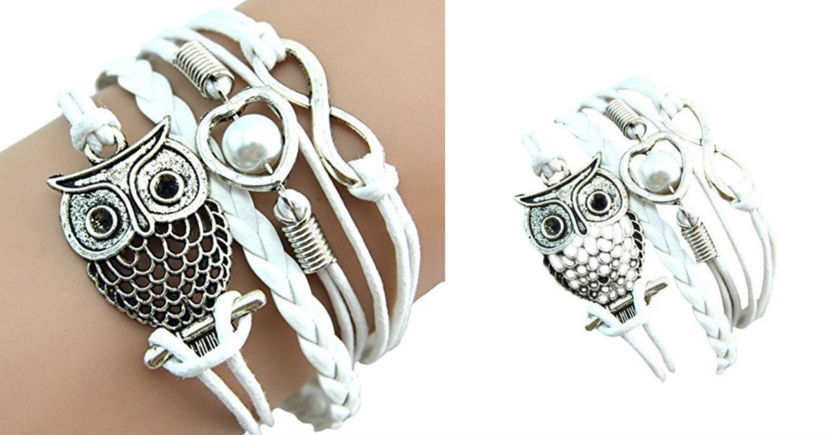 Owl Pearl Friendship Charm Leather Bracelets ONLY $2.98 Shipped!