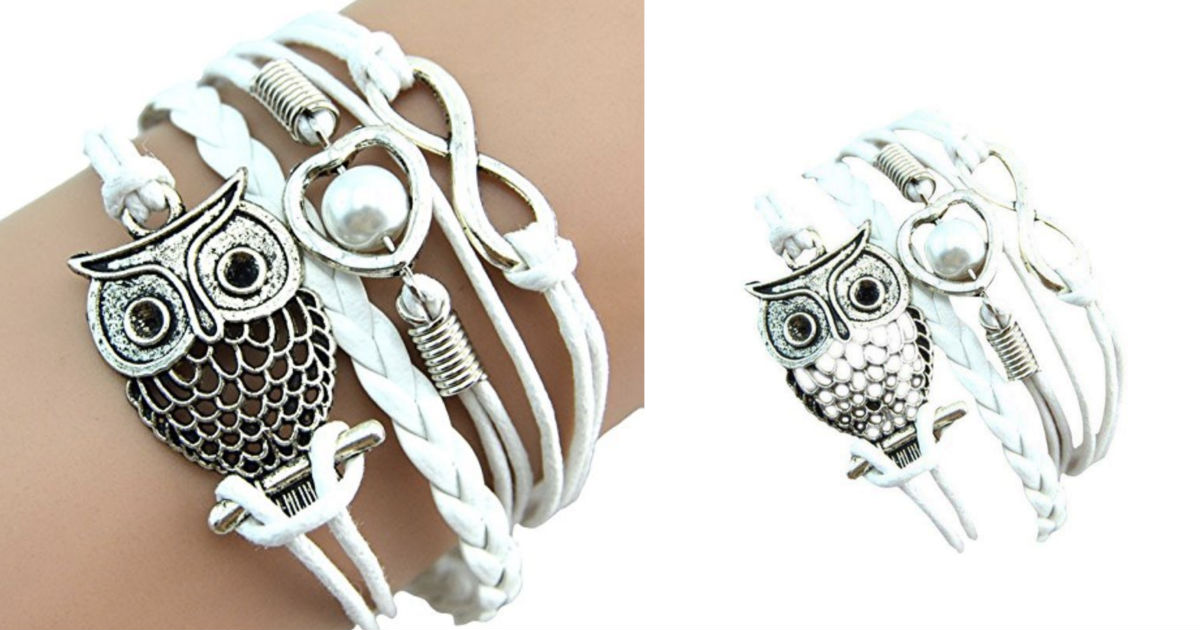 Owl Pearl Friendship Charm Leather Bracelets ONLY $2.98 Shipped!