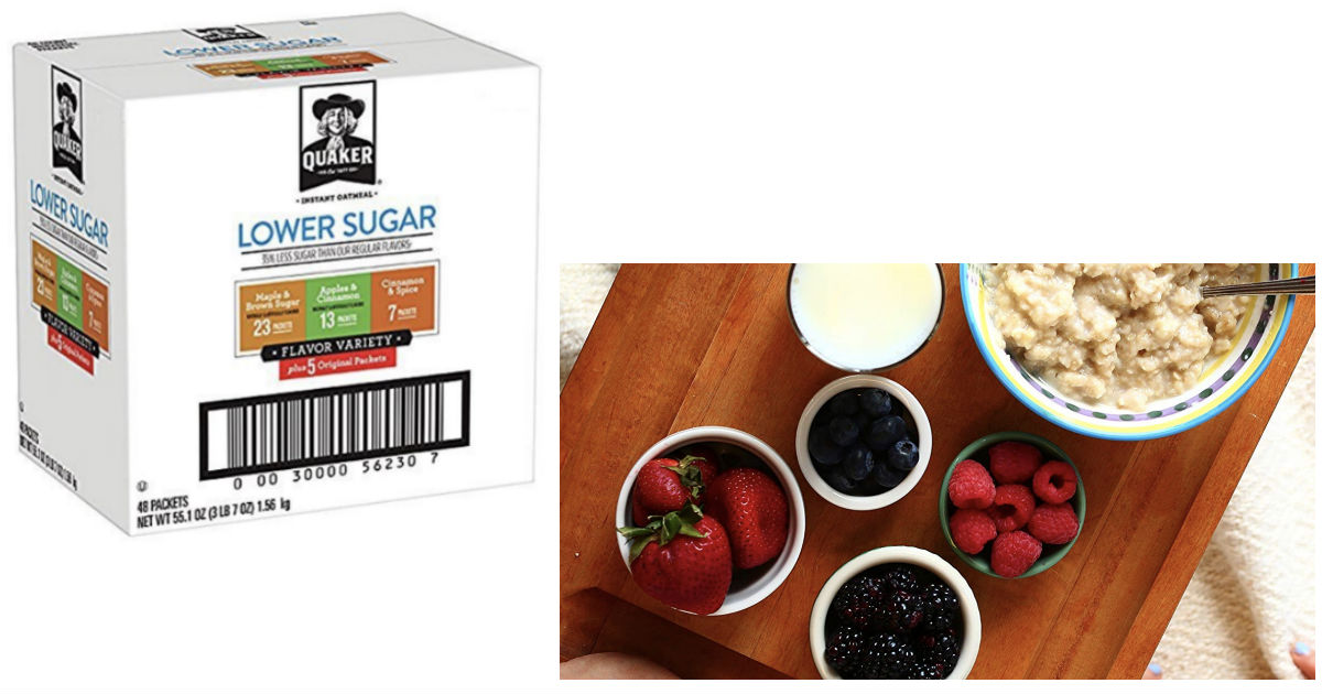 Quaker Instant Oatmeal Variety Pack 48ct (Lower Sugar) $8.07 Shipped
