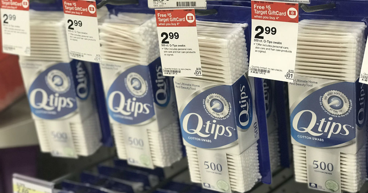 QTips 500ct Packs ONLY 1.74 After Target Gift Card Daily Deals