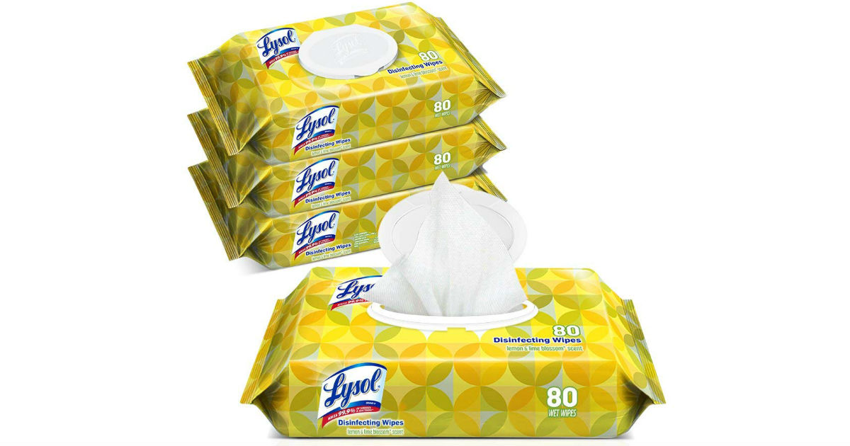 Lysol Handi-Pack Disinfecting Wipes, 4-Pk of 80-ct ONLY $10.07 at Amazon