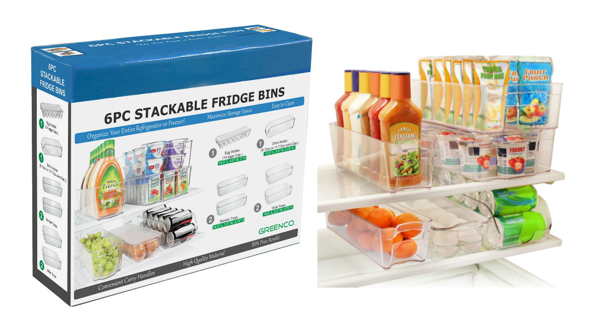 Fridge Stackable Clear Bins deal at Amazon