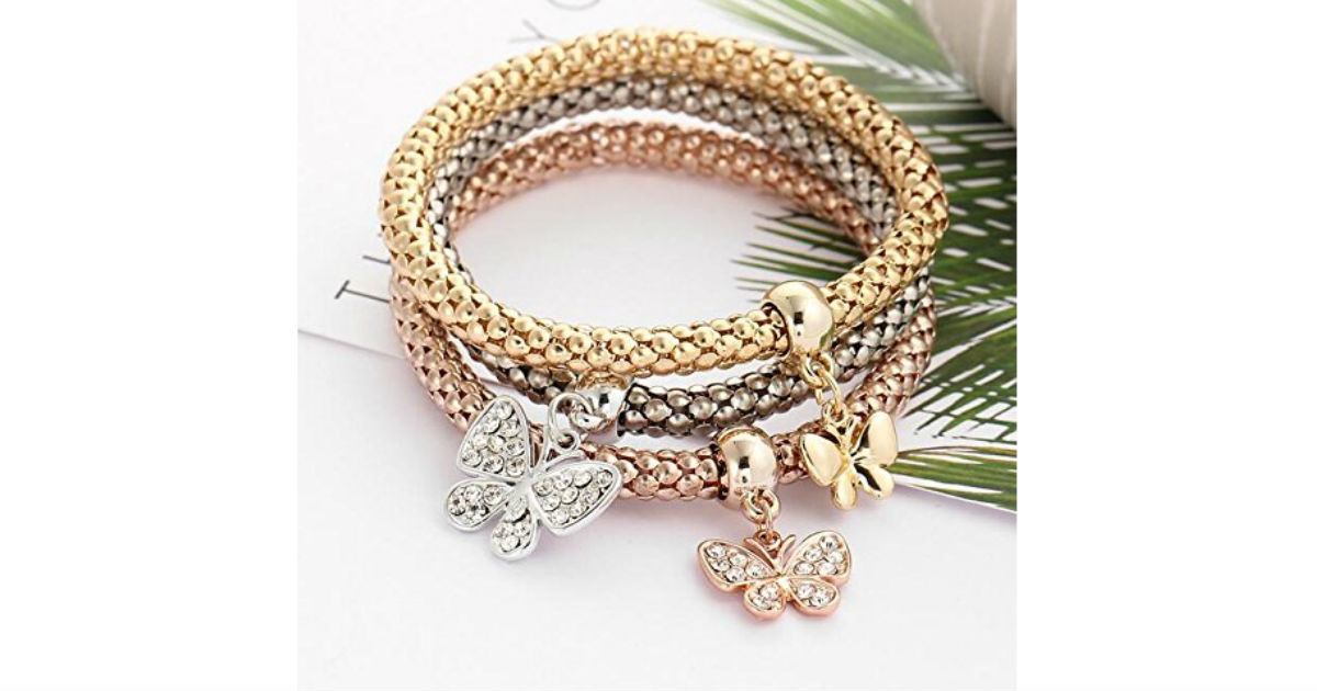 Women's Butterfly Diamond Chain Bracelet ONLY $2.70 Shipped